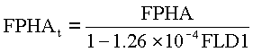 FPHA[t]=FPHA/(1-                 
1.26x10^(-4)FLD1)
